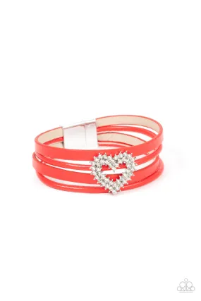 Paparazzi Wildly in Love Red Wrap Bracelet