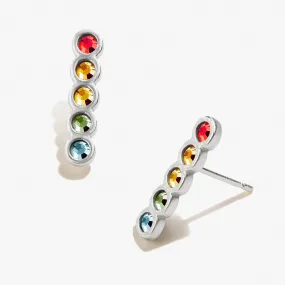 Pavé Rainbow Bar Stud Earrings