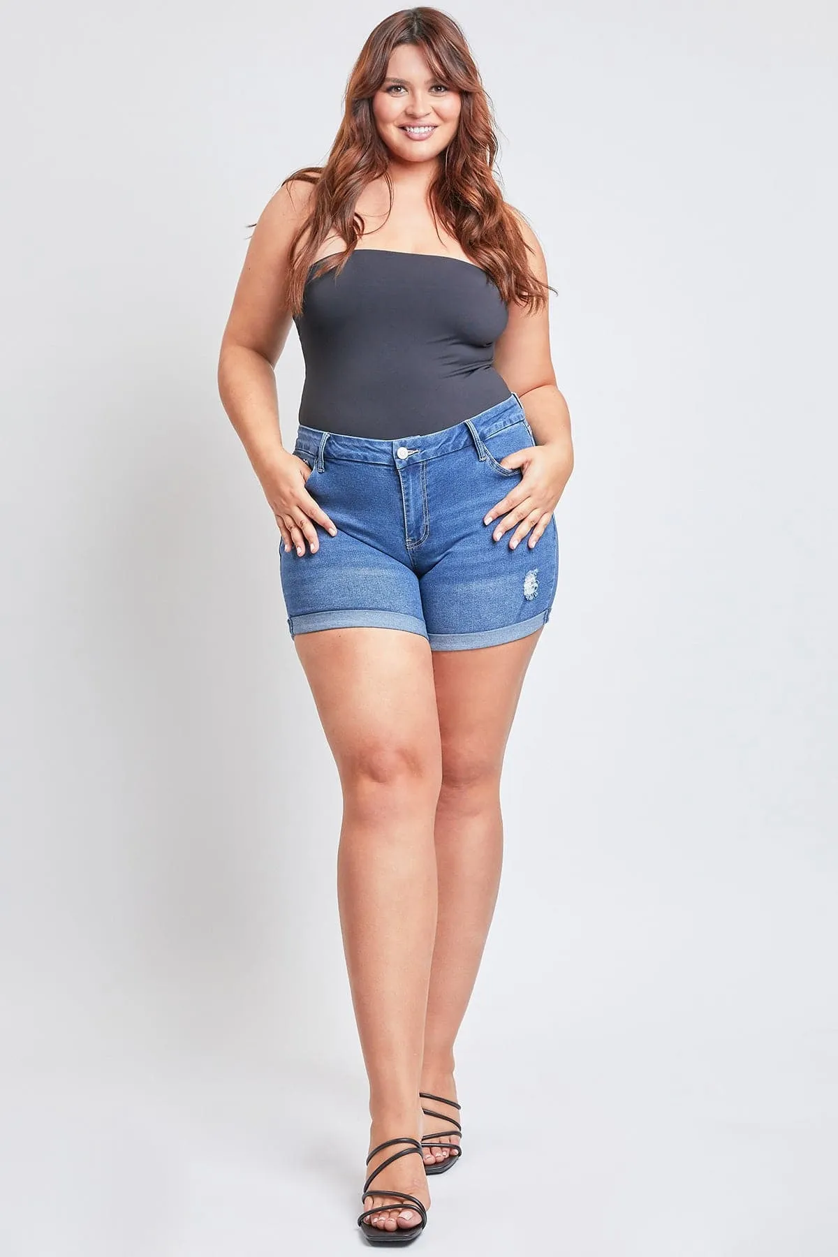 Plus Size Women's Curvy Fit Ultra  Cuffed Shorts