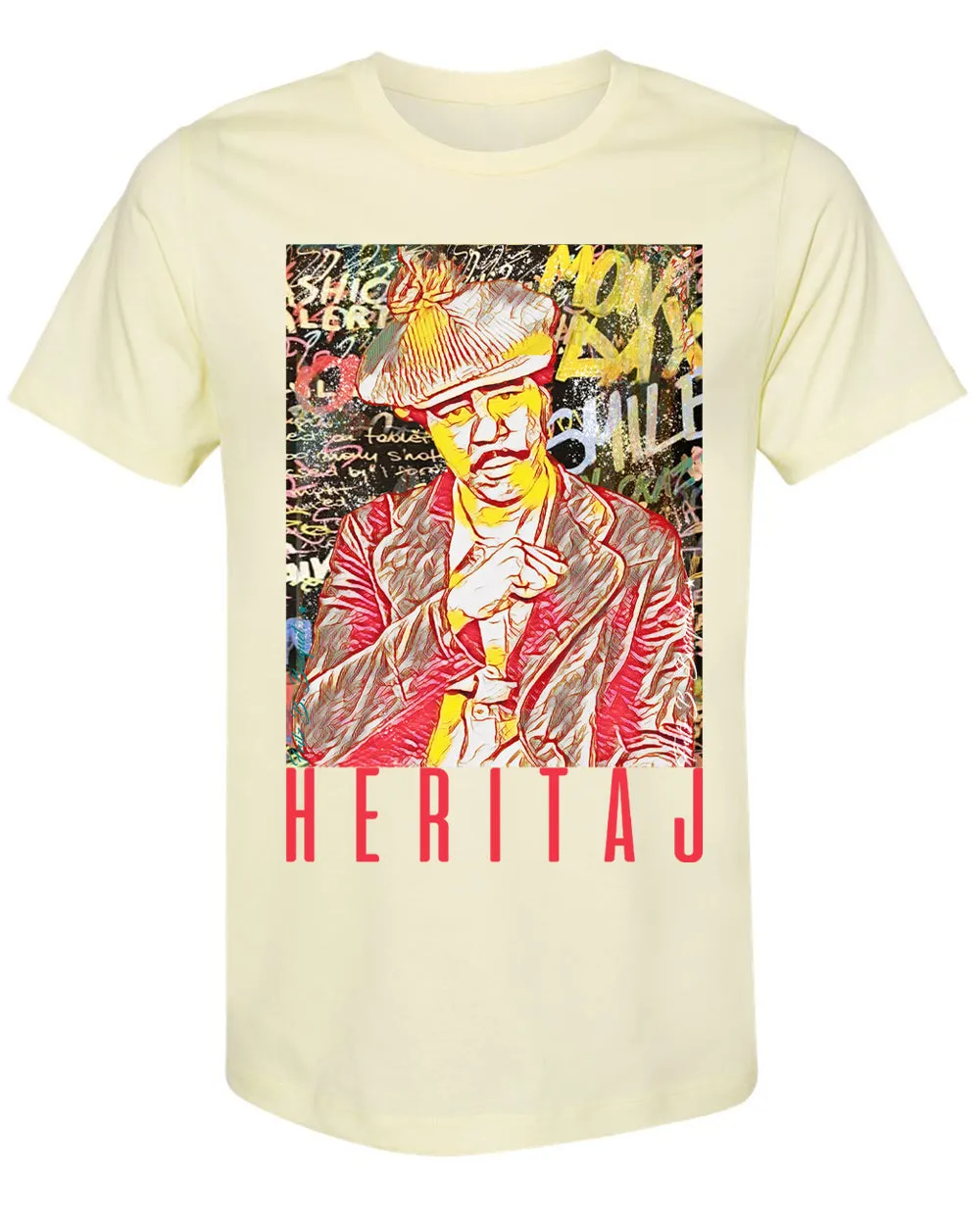 RICHARD PRYOR-RED ABSTRACT ART MURAL TEE