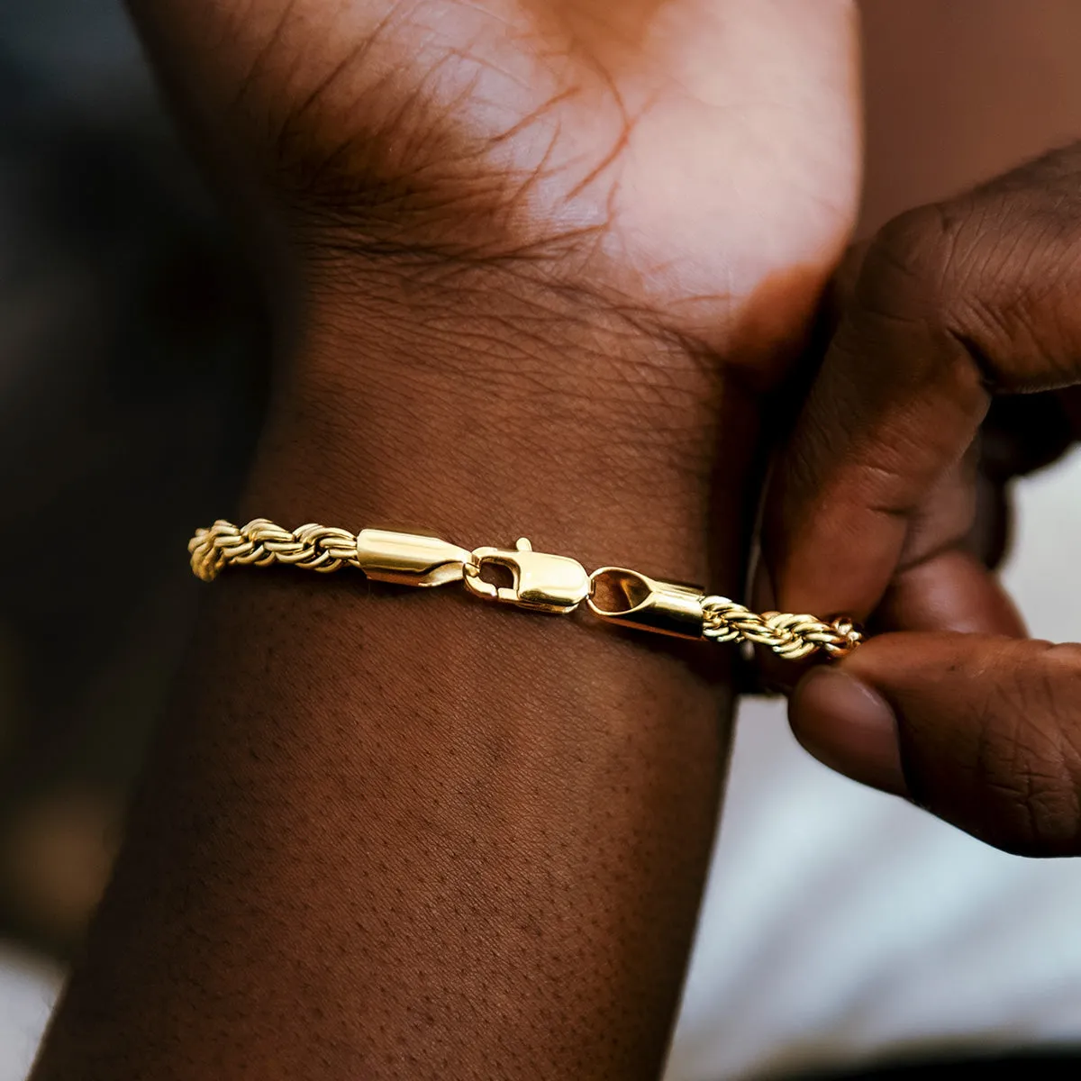 Rope Chain   Bracelet Bundle in Yellow Gold- 6mm