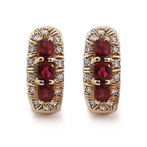 Ruby and Diamond Hoops