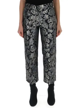 'S Max Mara Floral Textured Cropped Pants