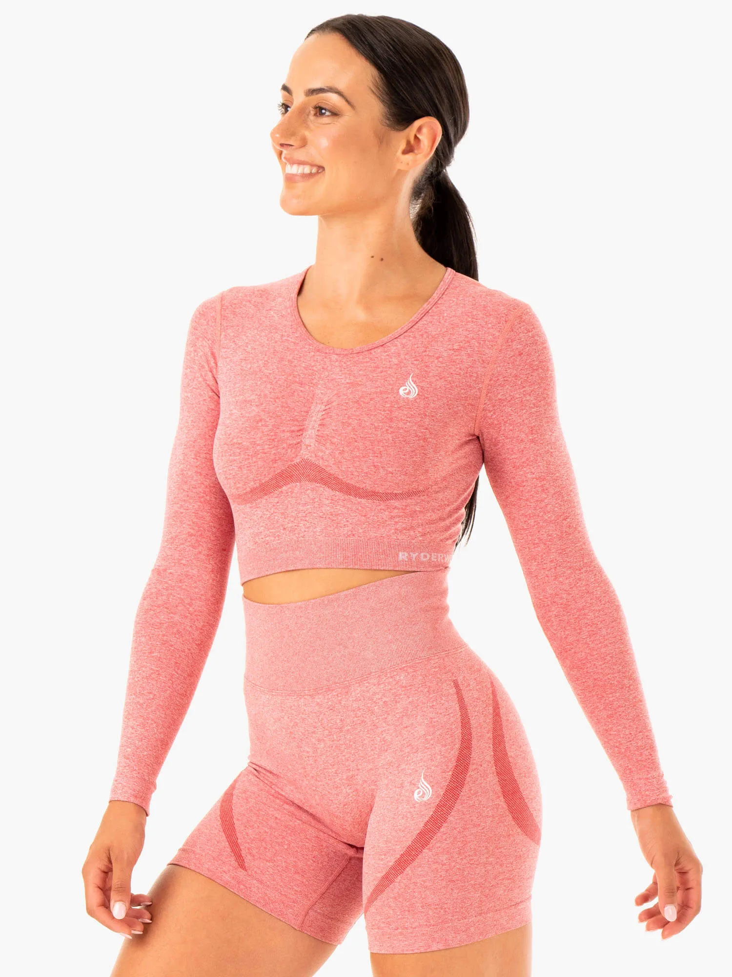 Sculpt Seamless Long Sleeve Top - Pink Marl