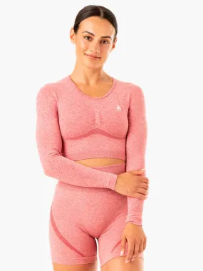 Sculpt Seamless Long Sleeve Top - Pink Marl