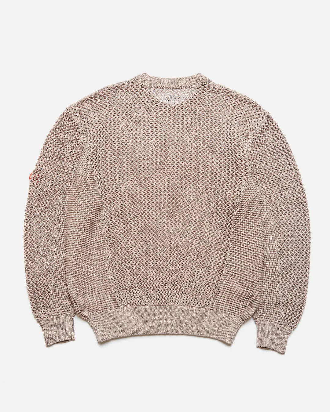 Side Mesh Loose Waffle Knit - Biege