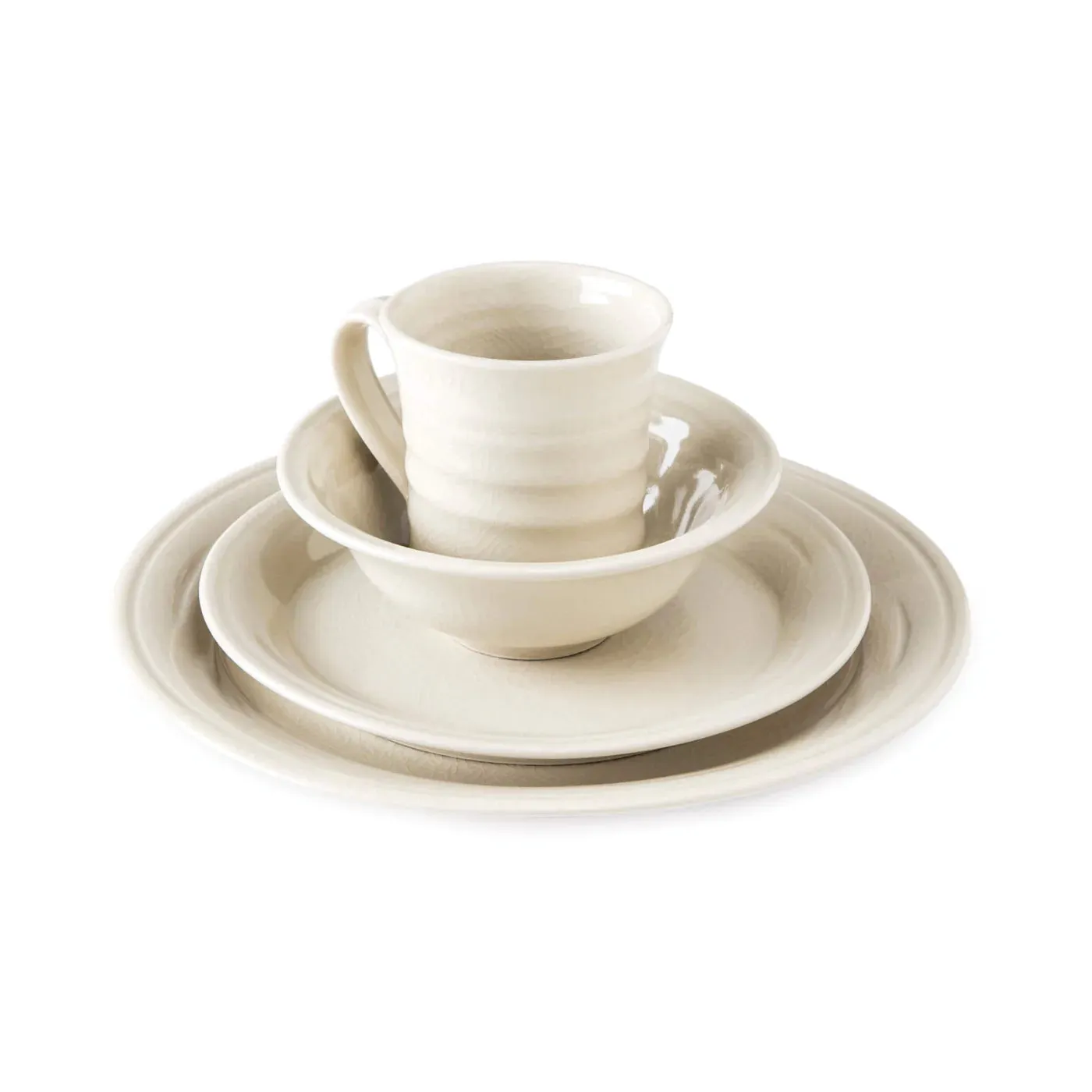 Simon Pearce Belmont Pasta Bowl - Crackle Ivory