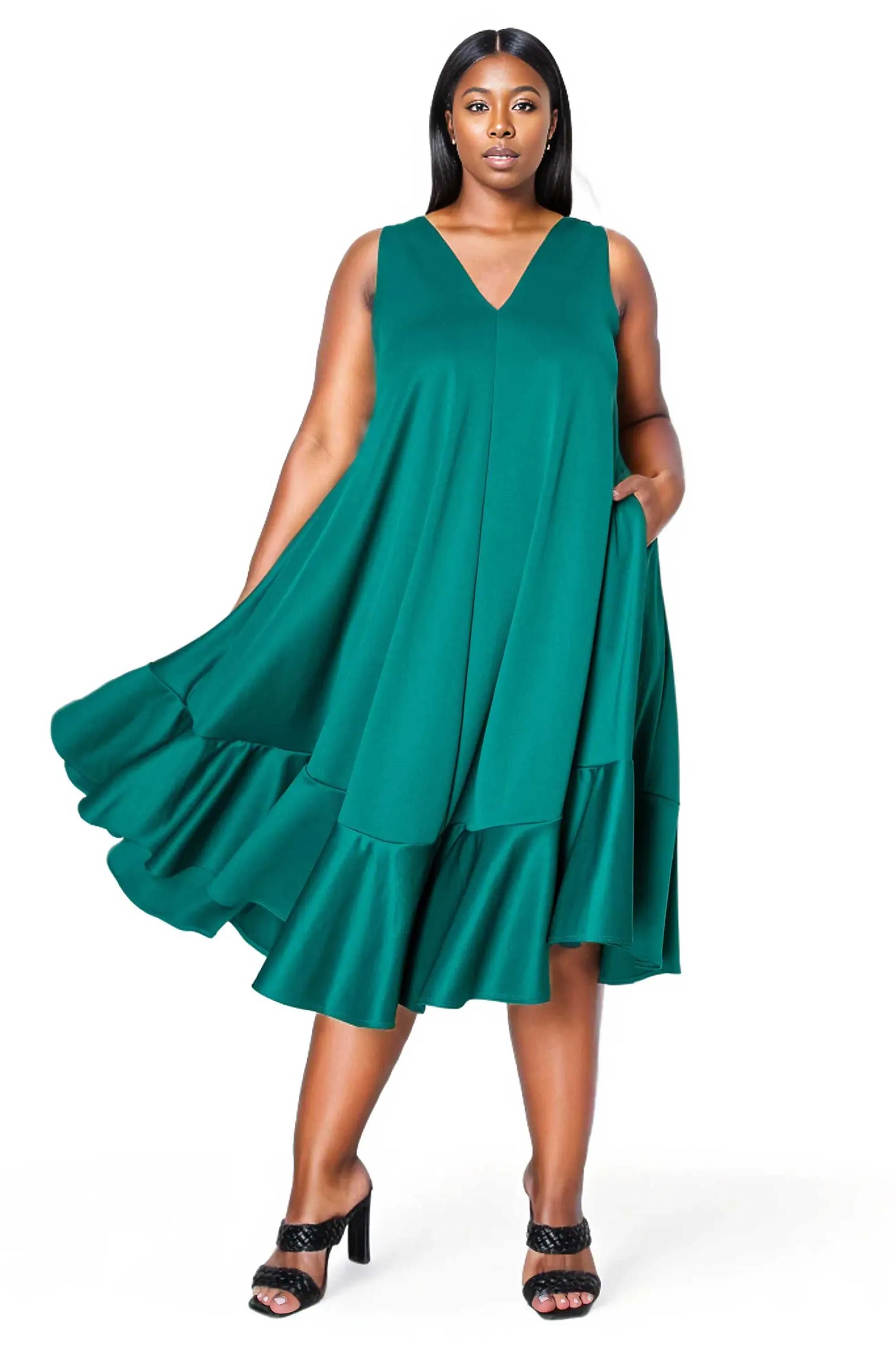 Simone Sleeveless Pocket Flare Dress