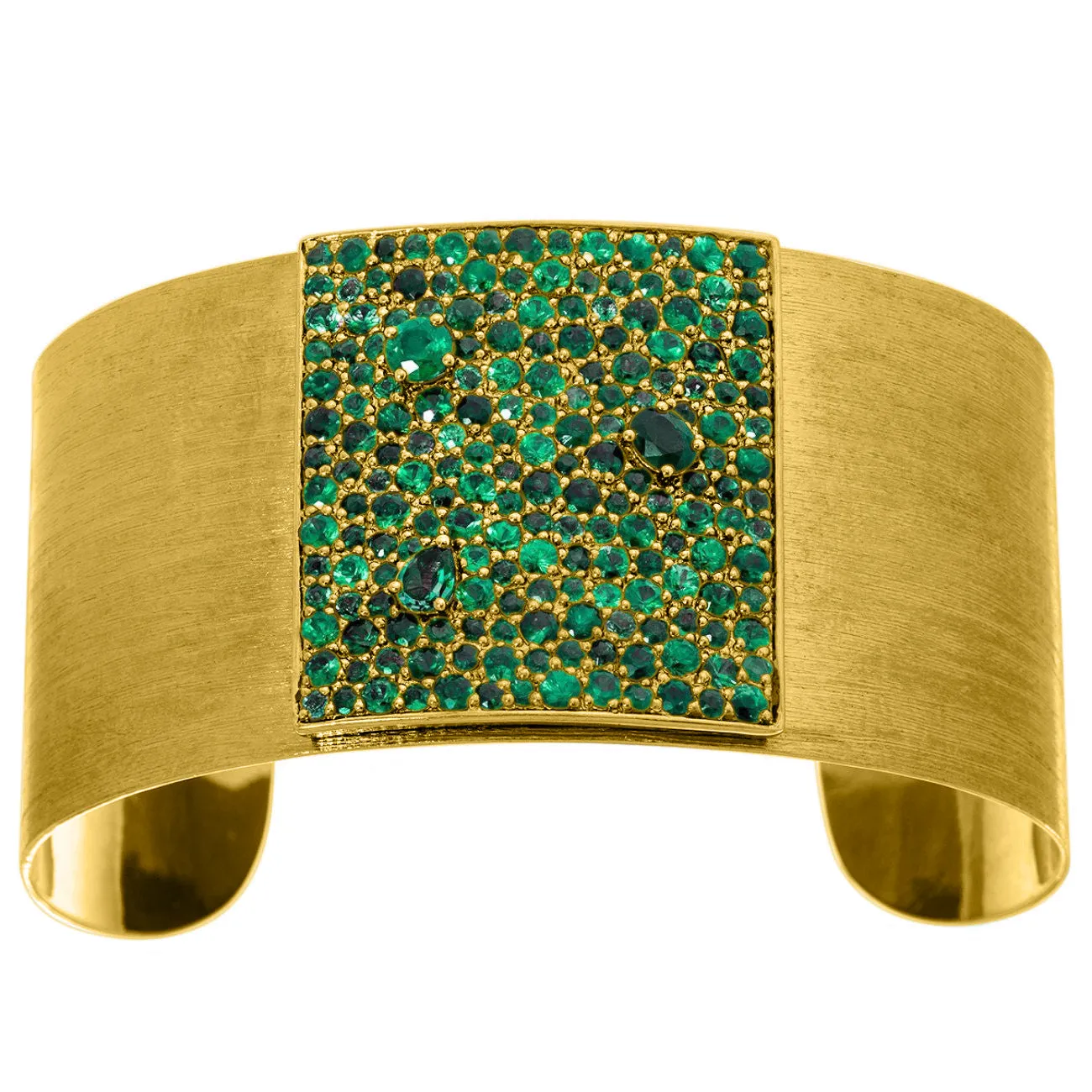 Stardust Cuff Yellow Gold Emerald