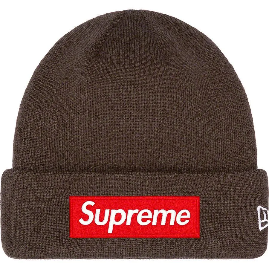 Supreme New Era Box Logo Beanie (Brown)