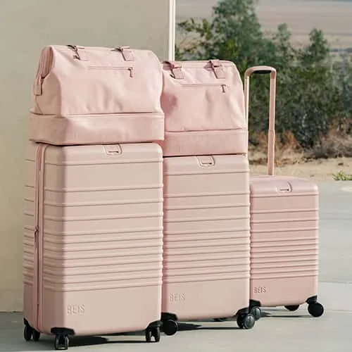 The Large Check-In Roller in Atlas Pink