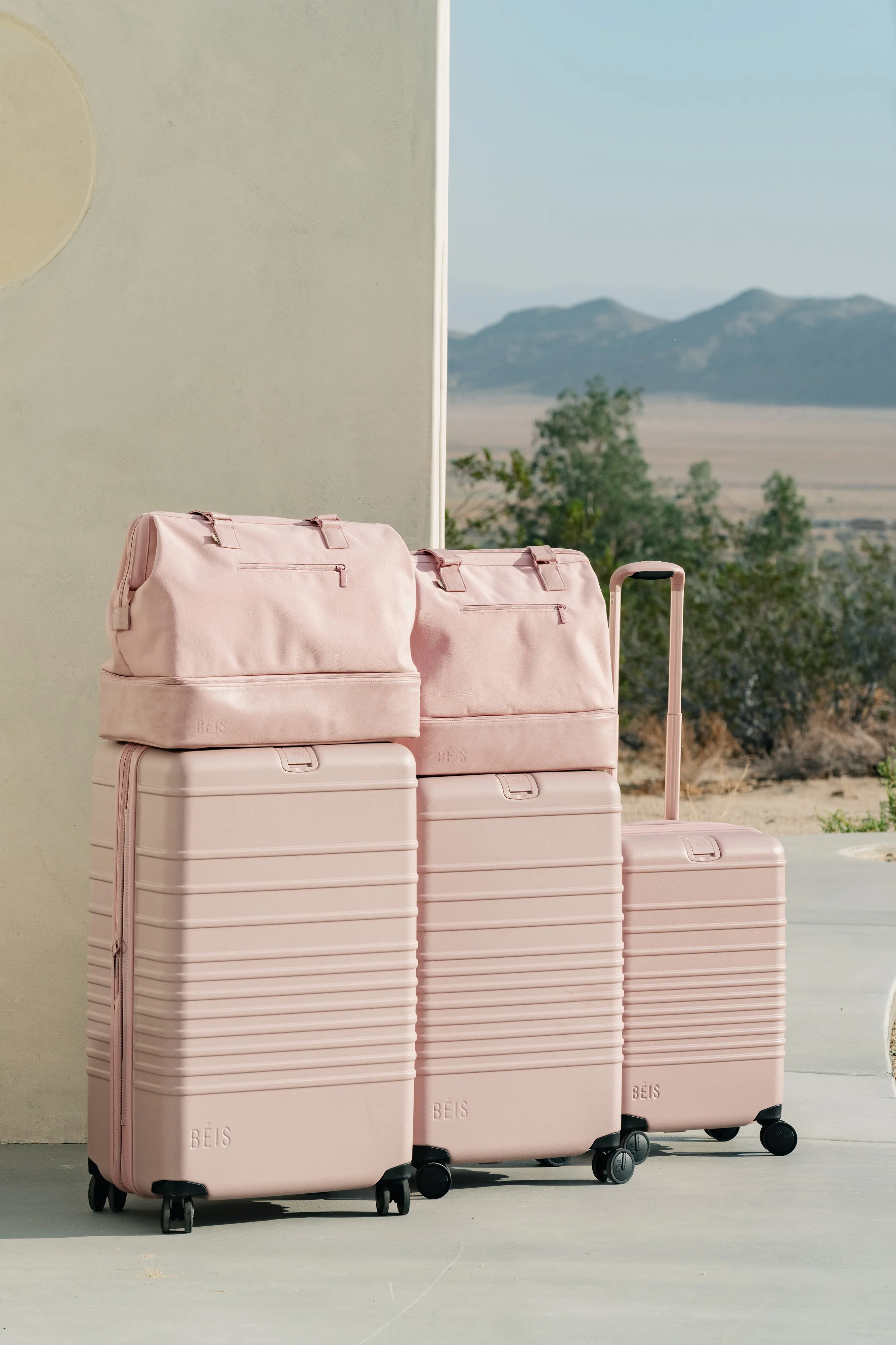 The Large Check-In Roller in Atlas Pink