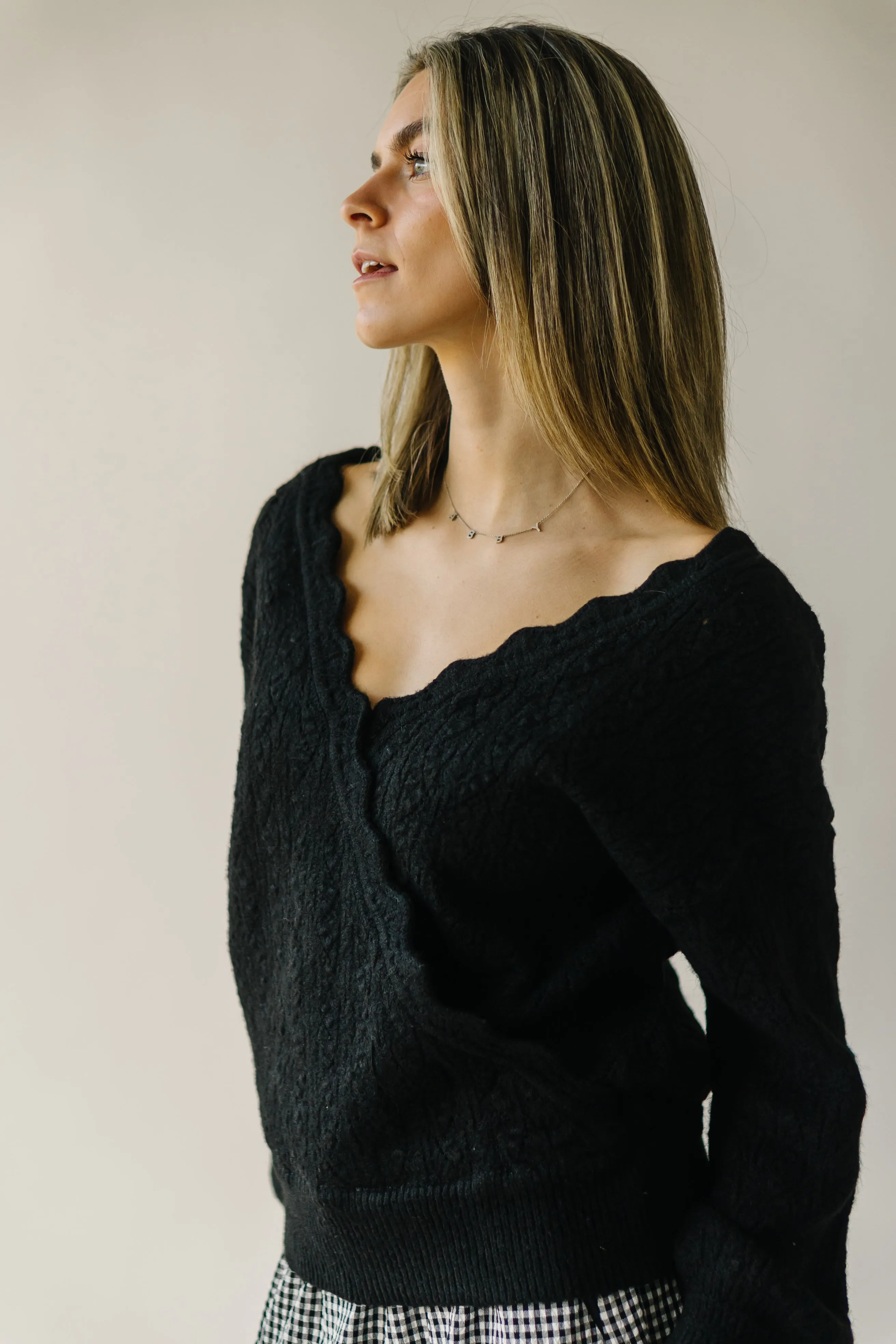 The Tagger Knit Wrap Sweater in Black