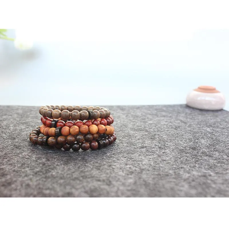 Tibetan Natural Wood Bracelet with Mantra