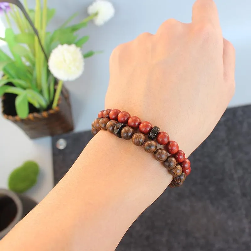 Tibetan Natural Wood Bracelet with Mantra