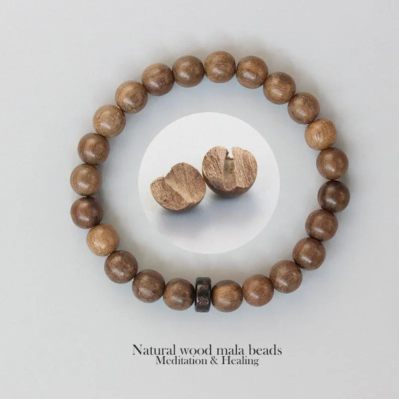 Tibetan Natural Wood Bracelet with Mantra