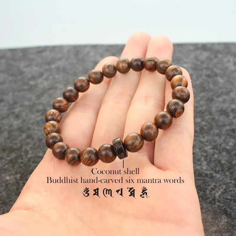 Tibetan Natural Wood Bracelet with Mantra