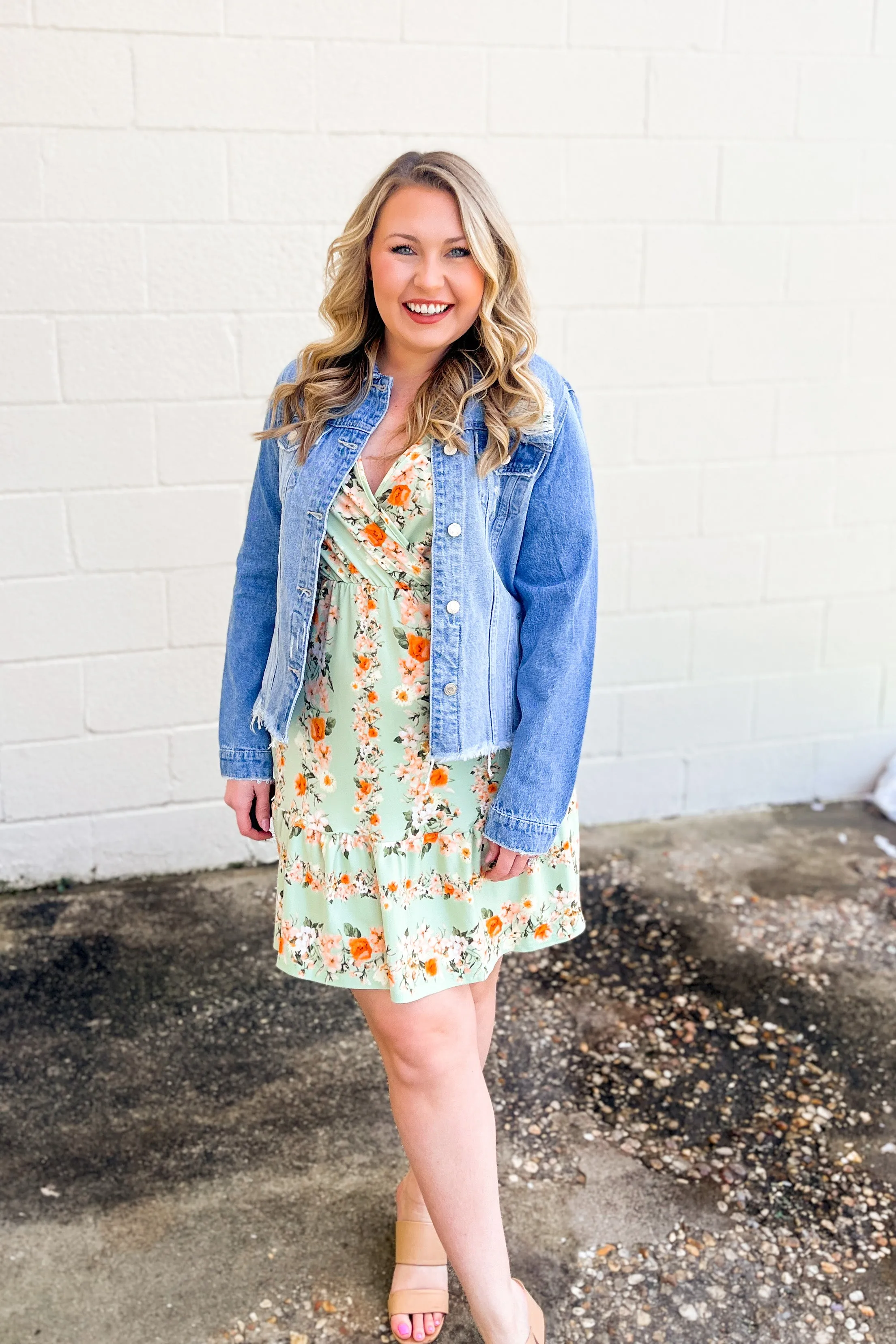 Too Much Fun Floral Wrap Dress, Mint