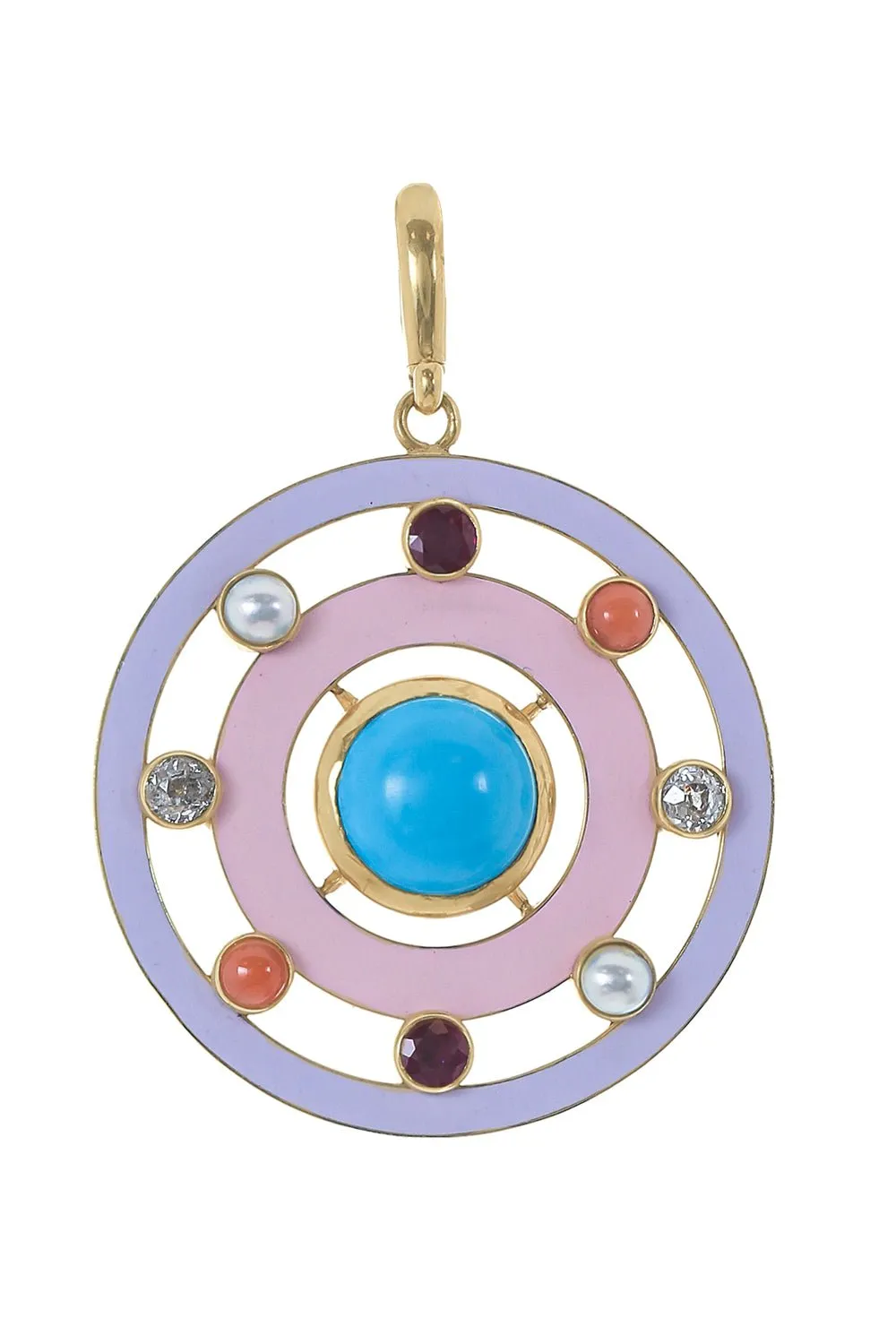 Turquoise Enamel Orbit Pendant