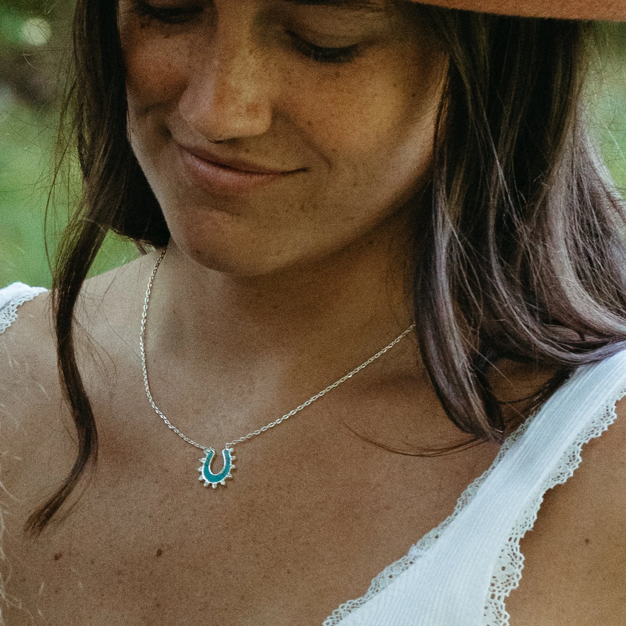 Turquoise Horseshoe Necklace