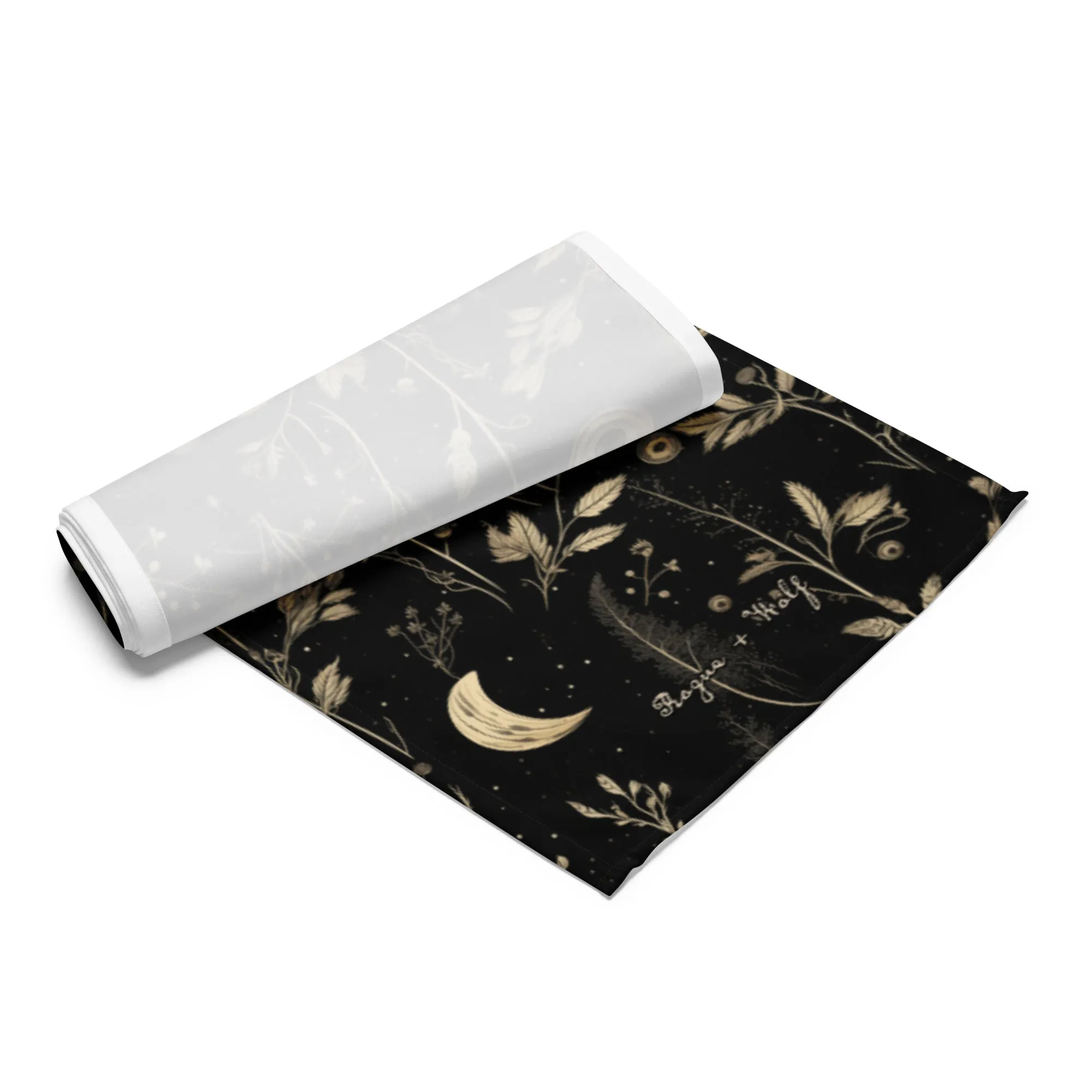 Twilight Garden Table Runner - Botanical Dinner Table Setup - Gothic Witchy Kitchen - Dark Academia Home Decor