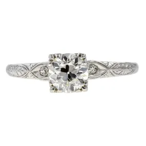 Vintage Engagement Ring, Old Euro 0.83ct.