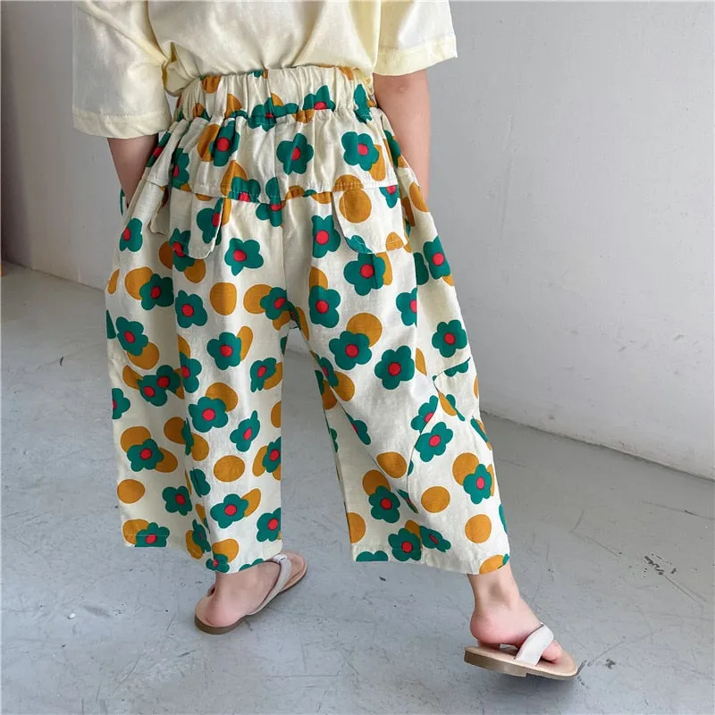 Wide Leg Floral Pants