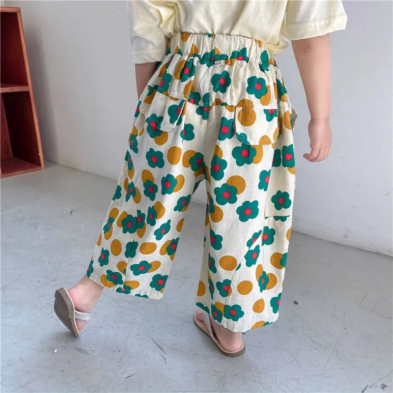 Wide Leg Floral Pants