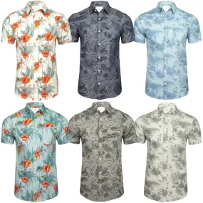 Xact Mens Cotton Hawaiian/ Floral Shirt - Short Sleeved