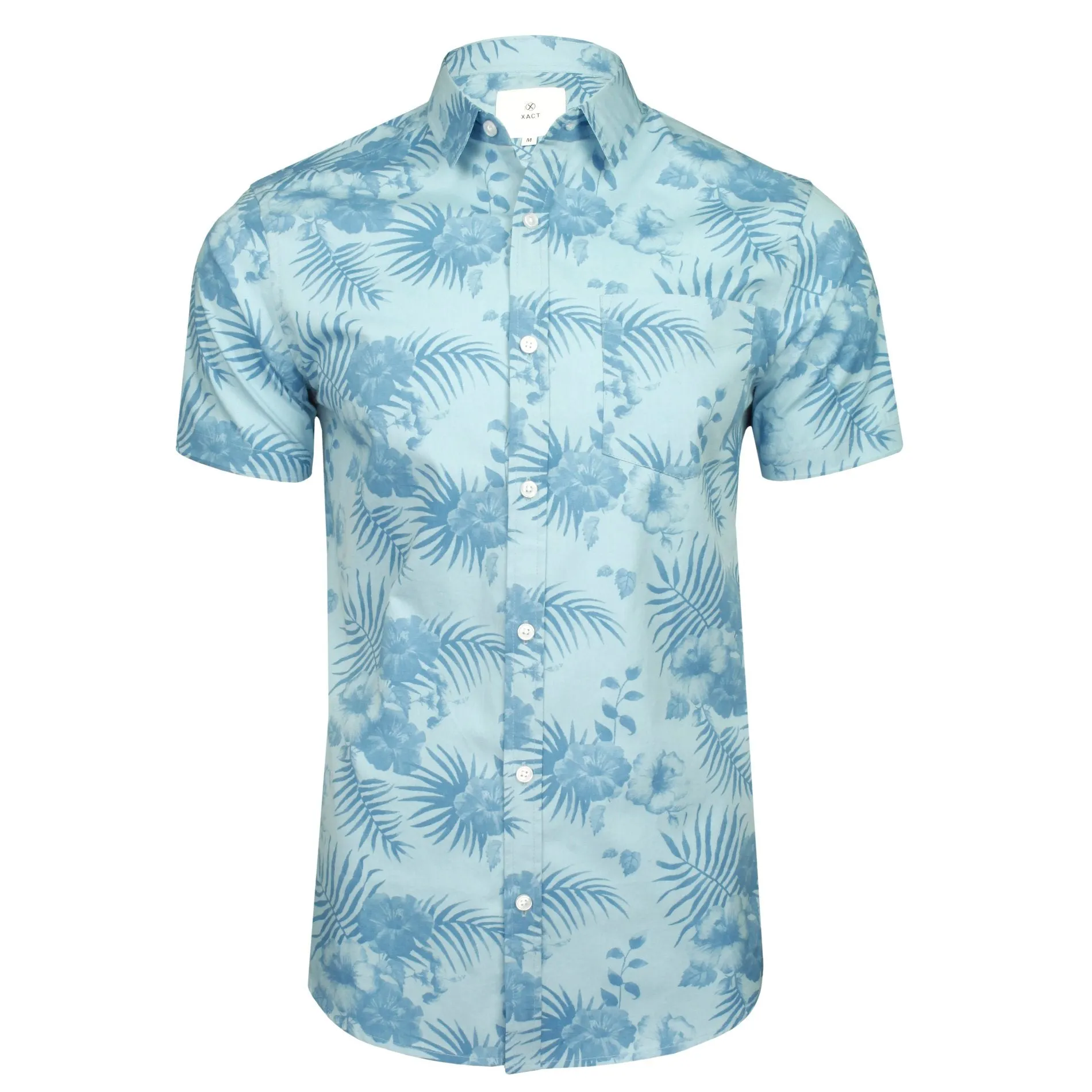 Xact Mens Cotton Hawaiian/ Floral Shirt - Short Sleeved