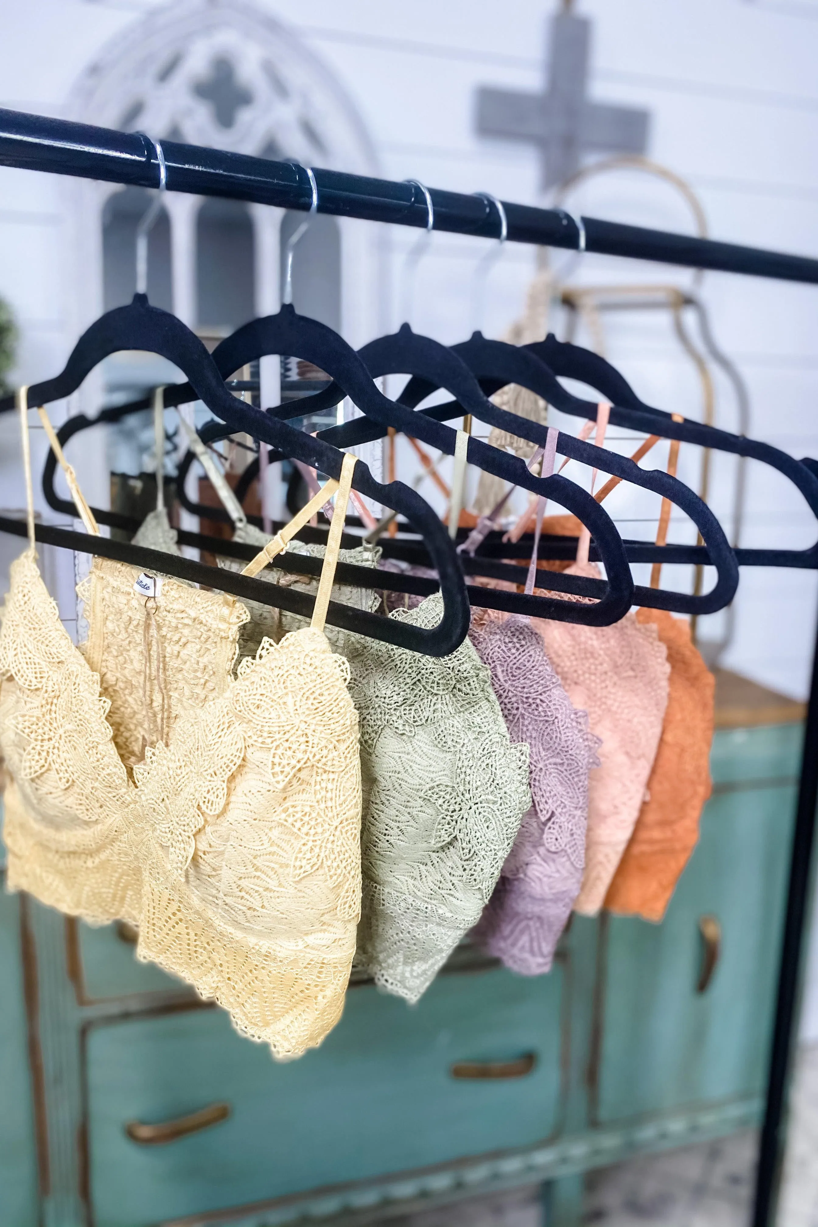 Yours Truly- {Olive, Mustard, Mocha, Clay, & Rust Orange} Lace Bralette w/ Smocking